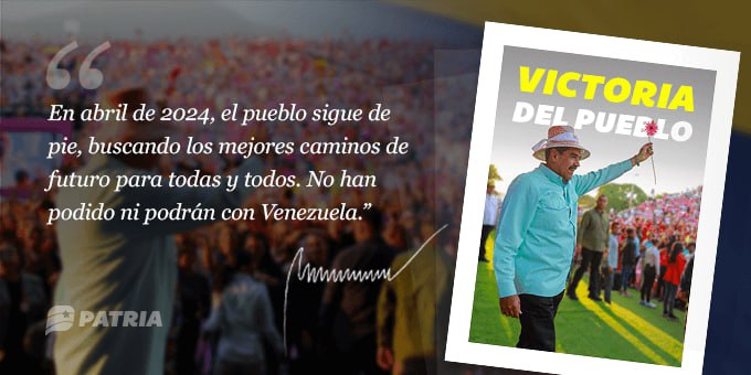 #ATENCIÓN: Inicia la entrega del #BonoVictoriaDelPueblo a través del #SistemaPatria enviado por nuestro Pdte. @NicolasMaduro

📌 Tendrá lugar los días #12Abr al 
#20Abr de 2024.

✅ Monto en Bs. 180,00

@BonosSocial
#VenezuelaValiente