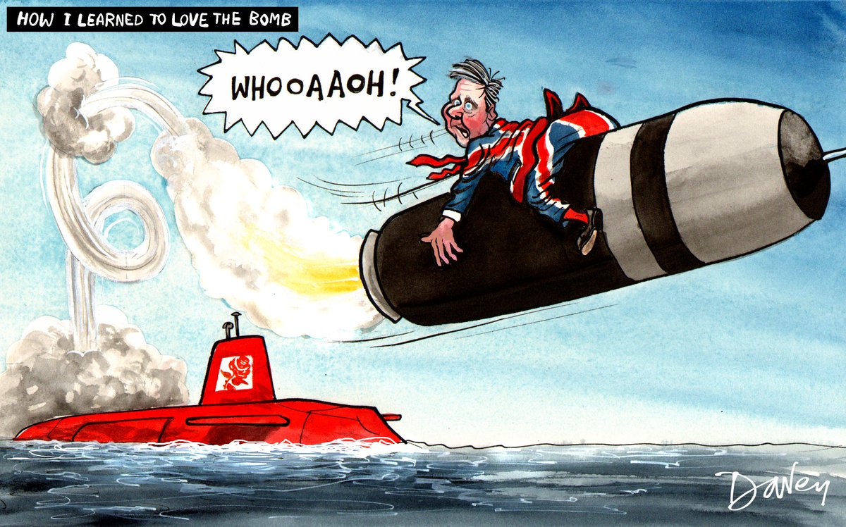That #Starmer fellow is sure set on getting the Tory vote, by Jingo! Does he know what he's doing? We'll see. [Telegraph Saturday 13/4/24] #Trident #NuclearWeapons