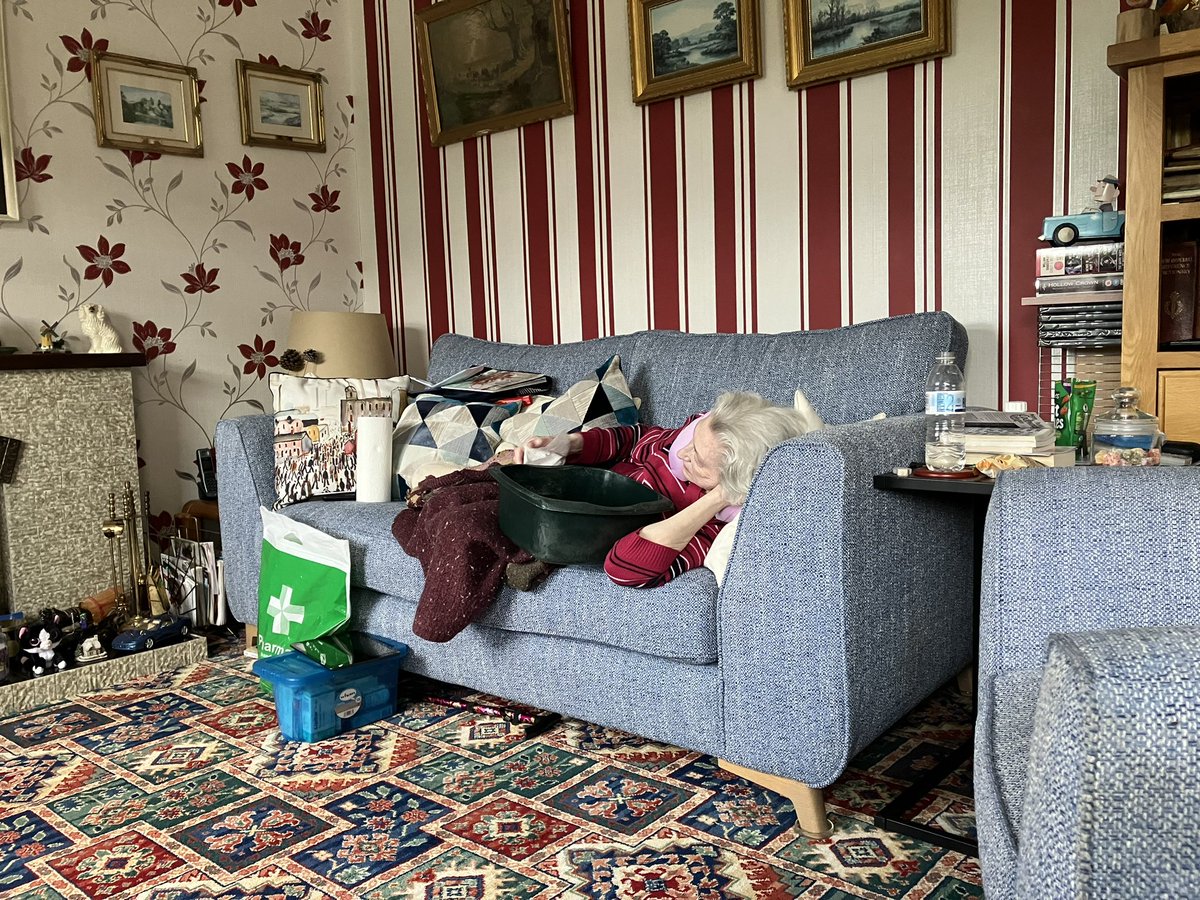 Mum still very much struggling 4.5 months after going into hospital. She’s been out a month (ish; out, back in, and then out again) and very much done with life :(