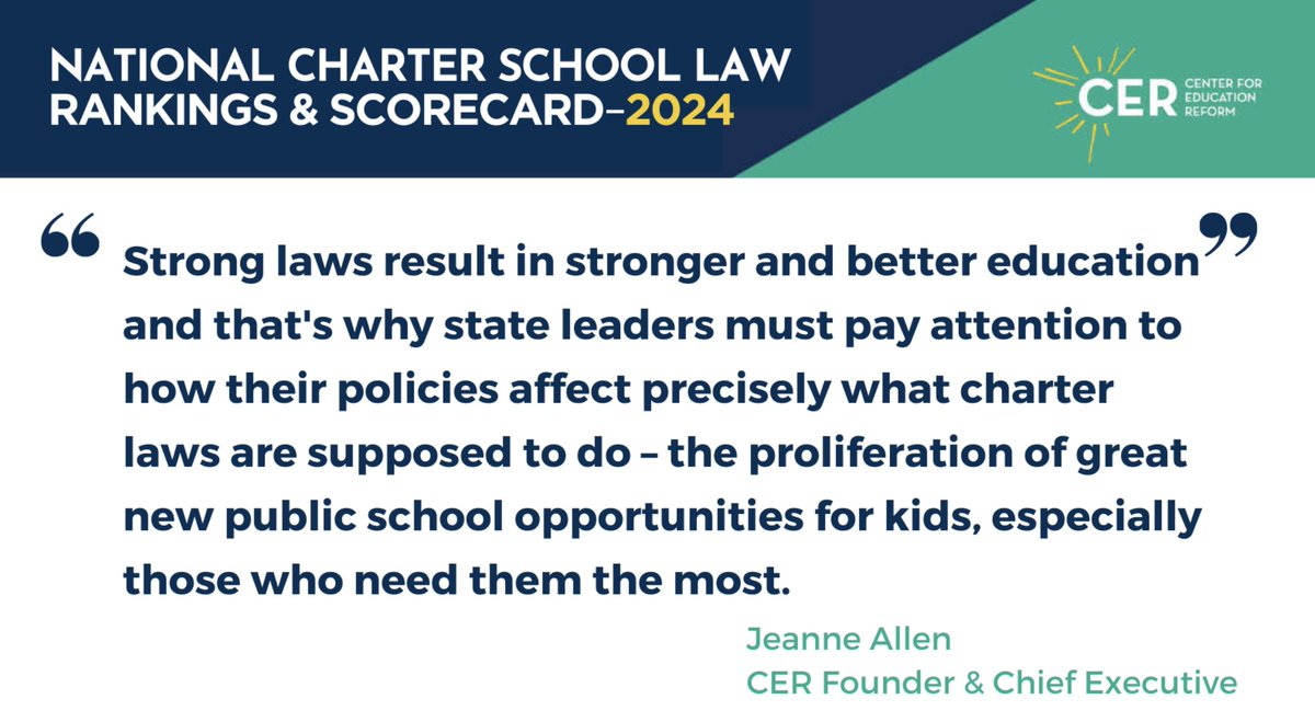 This year, it's clear: states with flexible, equitable laws score higher. #CharterSchools Ranking & Scorecard 2024: edreform.com/national-chart…