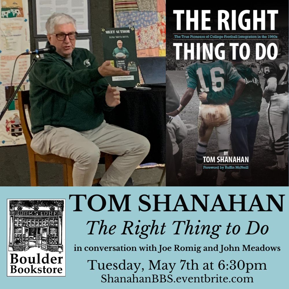 Football fans! Join us next week when sportswriter @Shanny4055 will be here to share his new book, 'The Right Thing to Do: The True Pioneers of College Football Integration in the 1960s'! He'll be joined by Joe Romig & John Meadows - Tix: ShanahanBBS.eventbrite.com