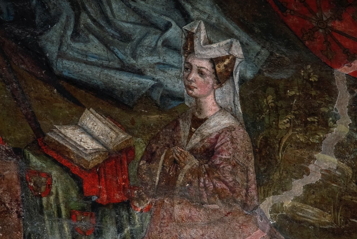 #FrescoFriday

Isabella of Portugal (1397-1471), Duchess consort of Burgundy who served as regent of the Burgundian Low Countries in 1439 and 1441. Fresco dated 1488 in the Sint-Hubertuskapel within the Groot Vleeshuis, Ghent, Belgium:

alamy.com/portfolio/tere…