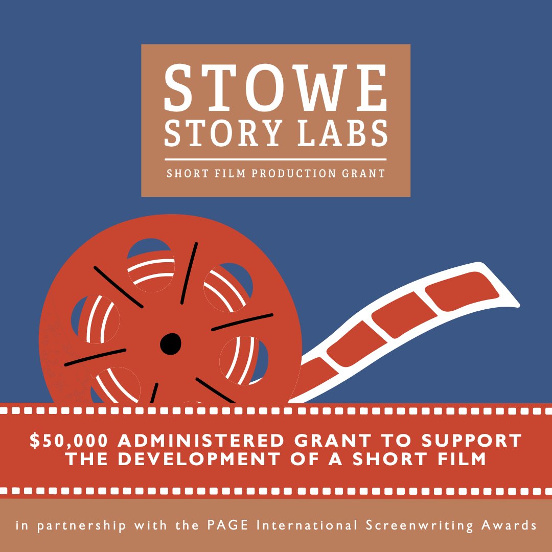 Stowe Story Labs is pleased to announce the Stowe Story Labs $50,000 Short Film Production Grant in partnership with @PAGEawards. Stowe will award a $50,000 administered grant to support the production of a short film. Learn more and apply here: bit.ly/3IAH72i