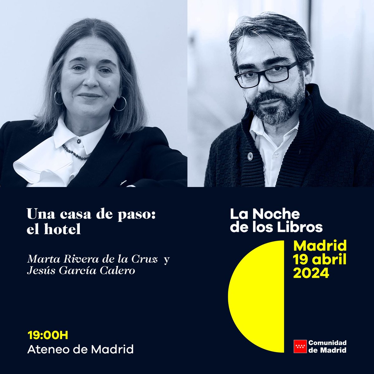 🏨 El hotel es hogar de paso y también 'escenario para crímenes o infidelidades, escondite para un prófugo'. 🌗 Con @CiudadanaMartaR y @caleroje exploraremos durante #LaNochedelosLibros en @ateneodemadrid su profunda huella en la literatura. +Info: web.comunidad.madrid/lanochedelosli…