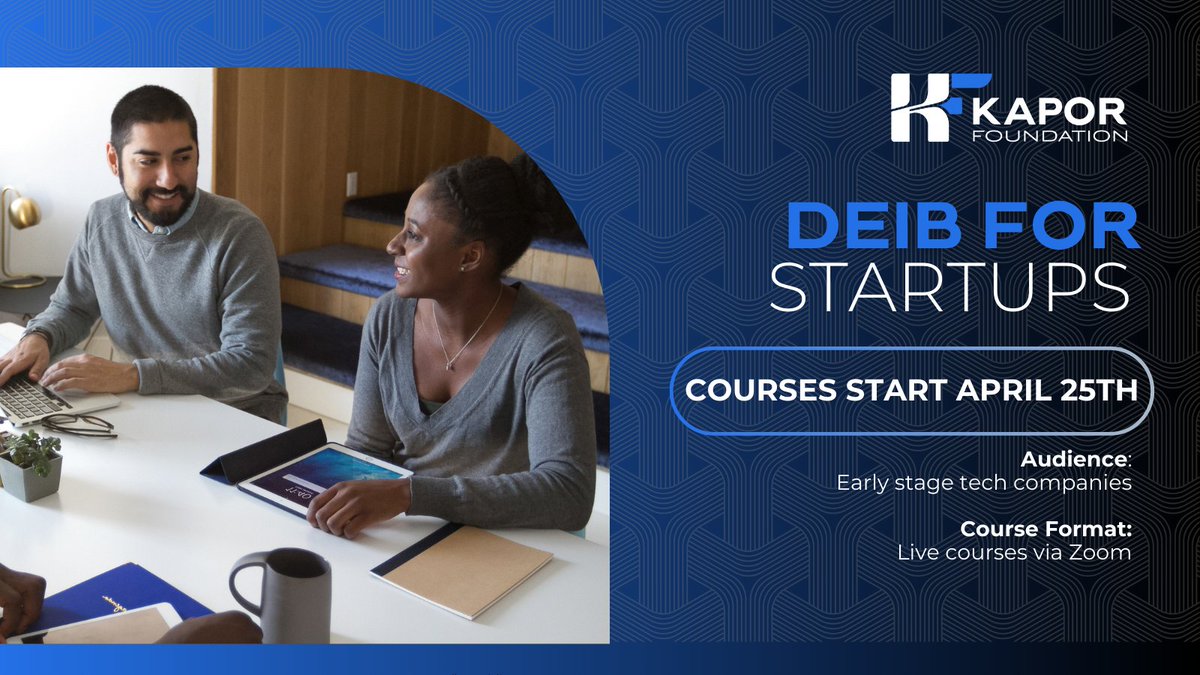 Looking for ways to understand + avoid pitfalls that can compromise staffing, culture, and the ability to develop products that positively impact society? #KaporFoundation is offering #DEIB for #Startups to early-stage tech founders, courses start 4/25 🗓️: bit.ly/43aSZSj