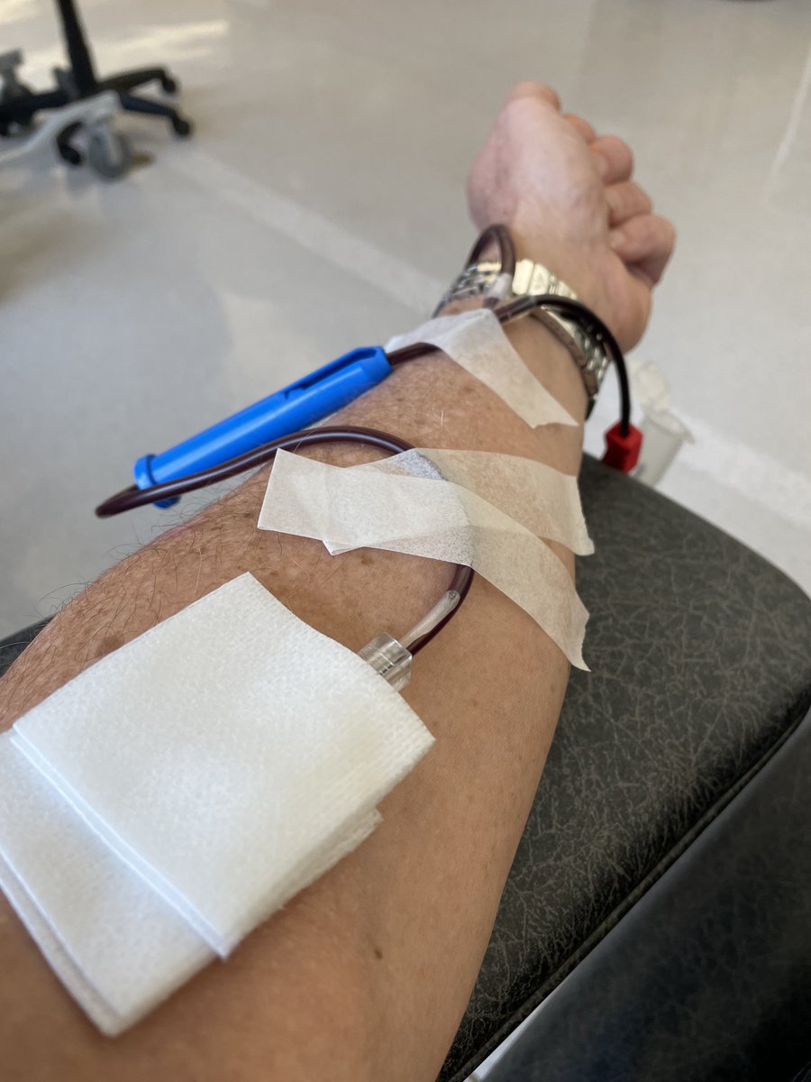 Donating today to save lives. Is easy, speedy and safe. Recommend you #giveblood too.
