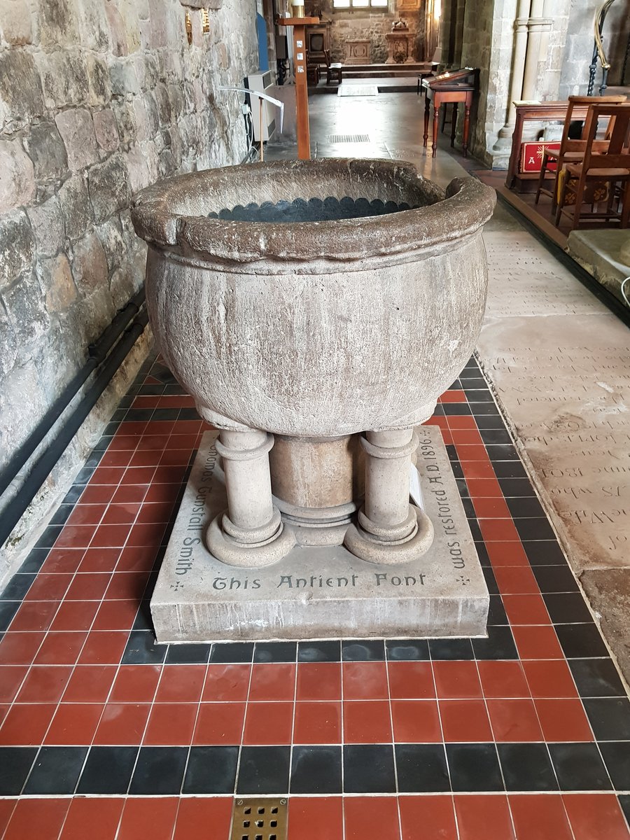 Every place has something that appears on social media constantly. The wonderful town of #Wirksworth has two. This is one of them, the venerable old font of #StMarysWirksworth, restored as only Victorians can... #FontsOnFriday