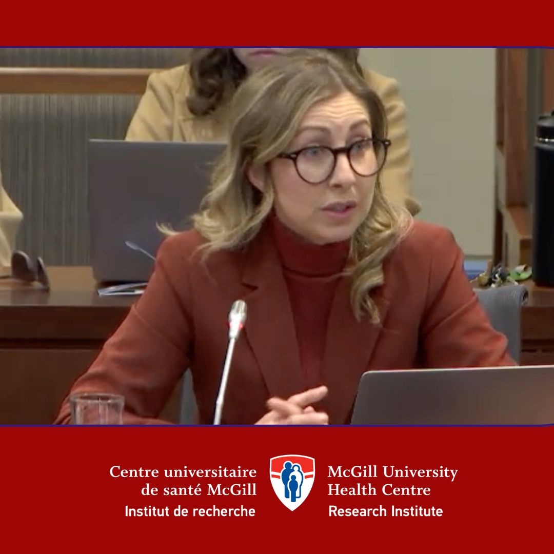 Tina Montreuil, PhD, a scientist in the Child Health and Human Development #CHHD Program at the RI-MUHC, was invited to present before Canada’s parliament recently. Read more here: tinyurl.com/593dmj4c