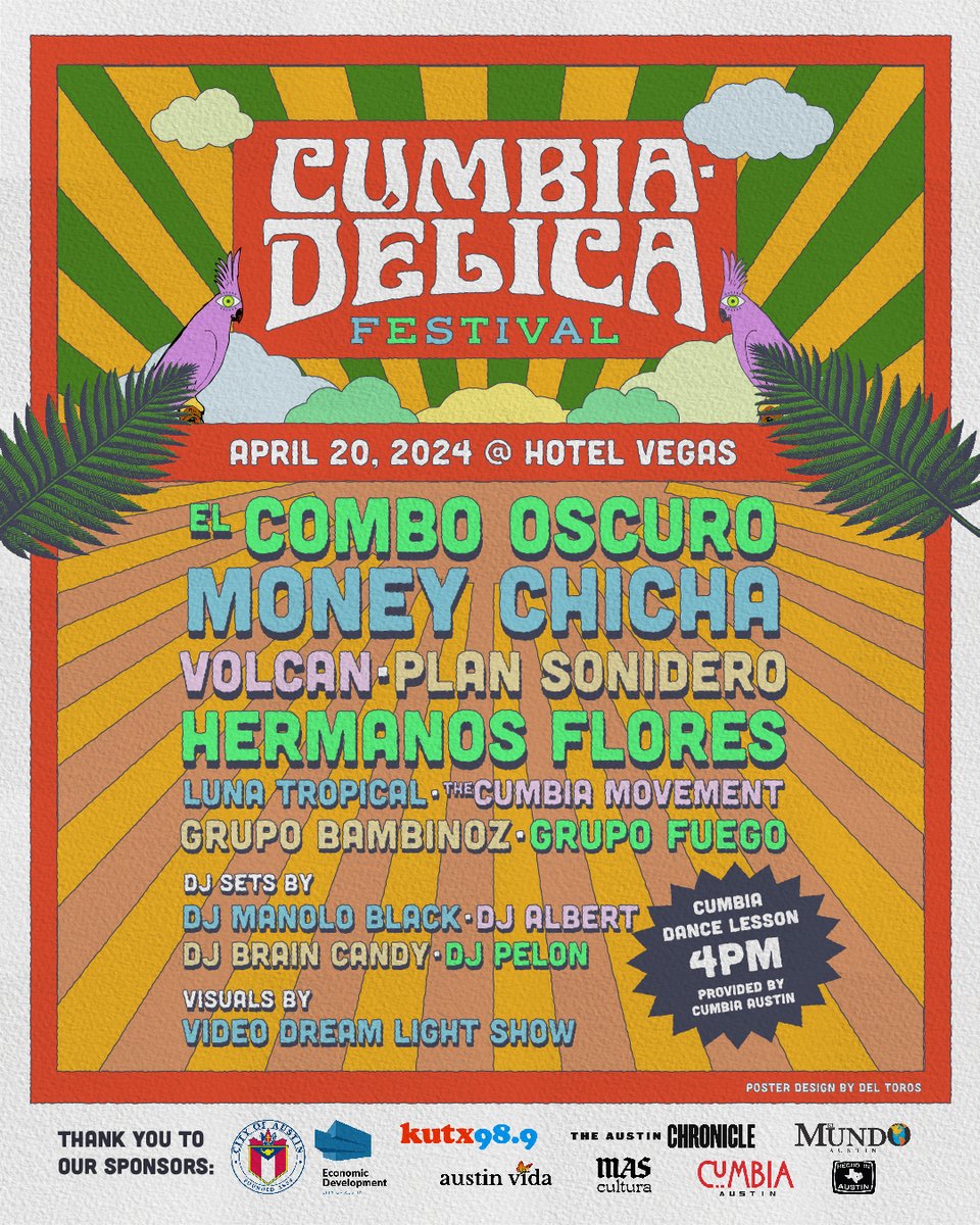 KUTX is proud to support the Cumbiadélica Festival at @HotelVegasATX on Saturday, April 20! Cumbiadélica celebrates the many subgenres that Cumbia has to offer - from traditional Mexican Cumbia to electronic club-bumping beats! Get info and tickets: kutx.org/kutx-presents/…
