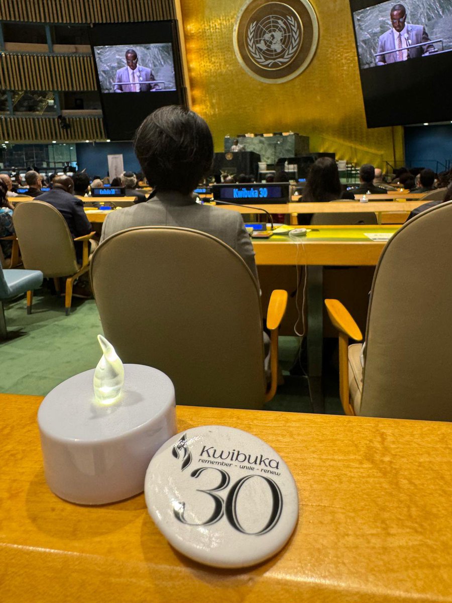 BelgiumUN's tweet photo. Today in UNGA, we commemorated the genocide against the Tutsi in #Rwanda in 1994. This year marks 30 years of remembrance. #Kwibuka30🕯️

We honour those who were murdered. We reflect on the suffering of survivors. We stand in solidarity with the people of Rwanda. #fightimpunity https://t.co/C9X0KM2qnh