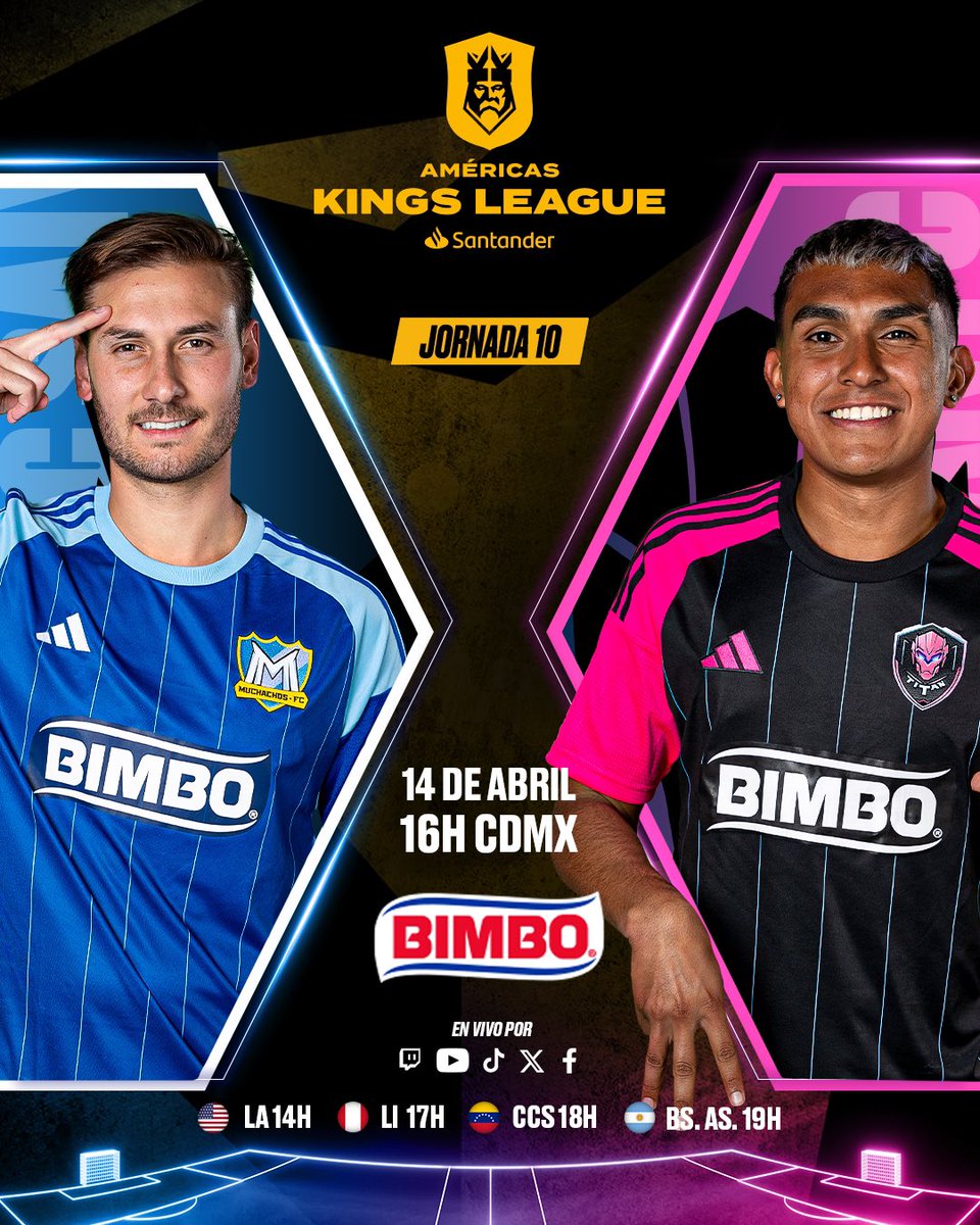 🇦🇷 @MuchachosFC_Of 🆚 @realtitanfc 🩷 📆 Domingo 14 de abril a las 16h 🇲🇽 #KingsLeagueSantander