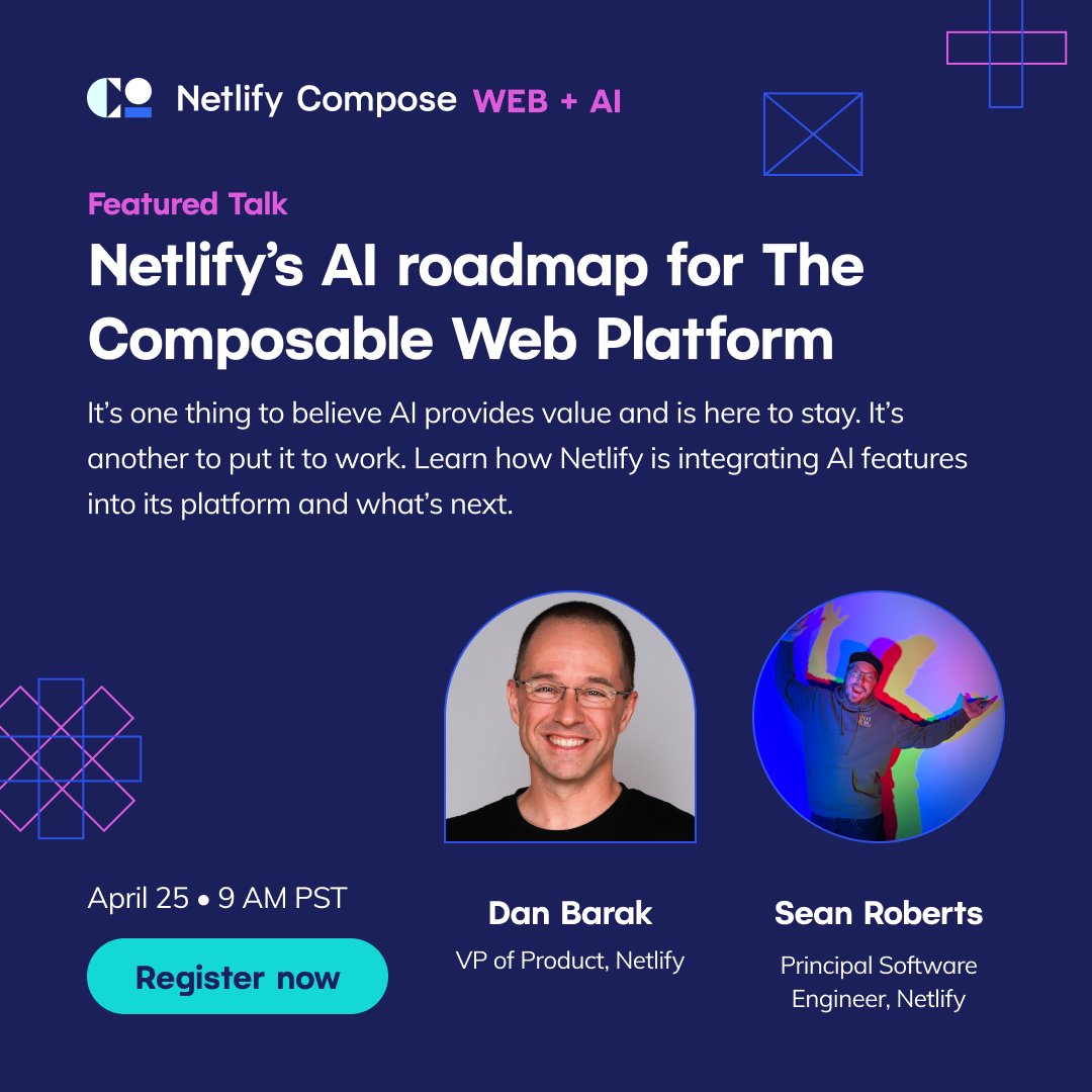 We're putting AI to work for you. Join our free online event on April 25th to hear about our roadmap and the advantages web developers can get from smart uses of AI. Save your spot: ntl.fyi/compose-ai