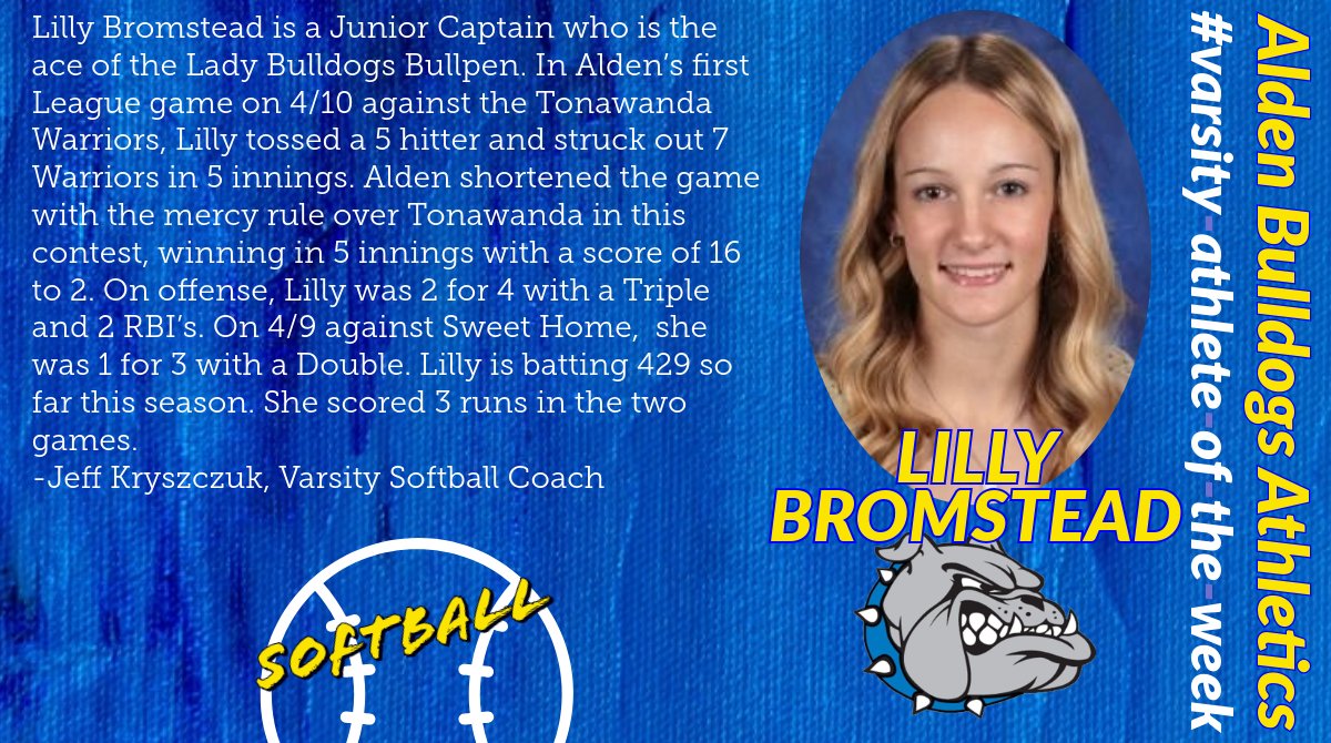 Alden_Athletics's tweet photo. Our first spring varsity athletes-of-the-week were selected today. Congratulations to Lilly and Josh! https://t.co/ZRtYoopjWz