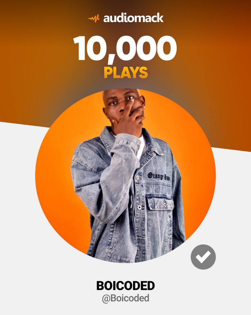 The EP - SUREGOD by @boicoded0 just hits 10k plays on @audiomack Keep streaming audiomack.com/Boicoded/album… Let's get to 100k plays!