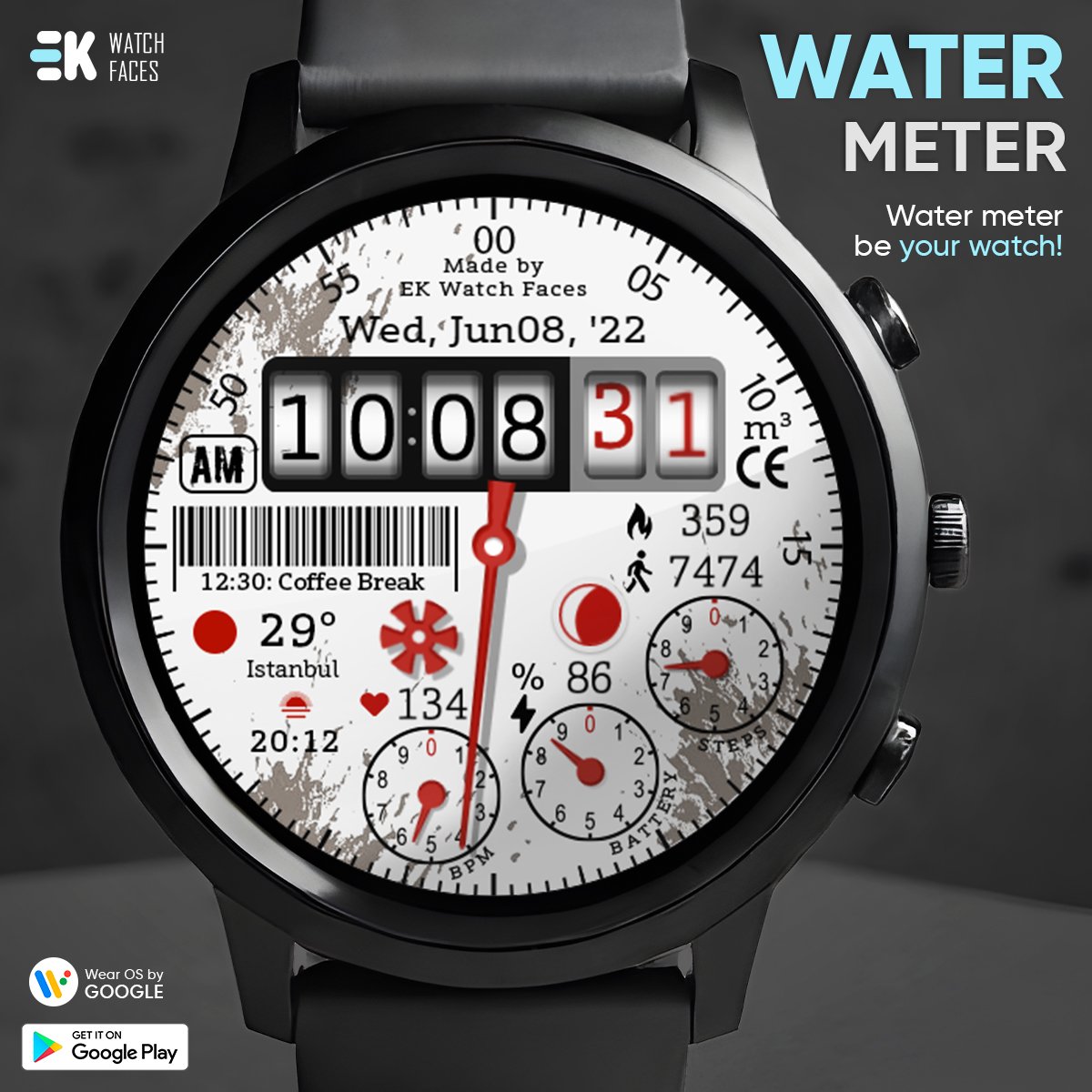 Water meter be your watch.. ⌚⛲

Wear OS: play.google.com/store/apps/det…
Tizen: galaxy.store/watermetr
Others: play.google.com/store/apps/dev…
Web: ekwatchfaces.com

#galaxywatch5  #wearosface #watchfaces #wearosbygoogle #galaxywatch4 #androidwear #googleplay #galaxywatch6 #fossilwear