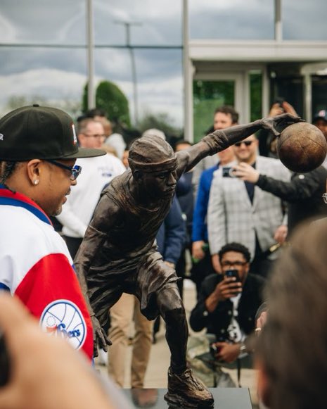 The Sixers unveil the new Allen Iverson statue today