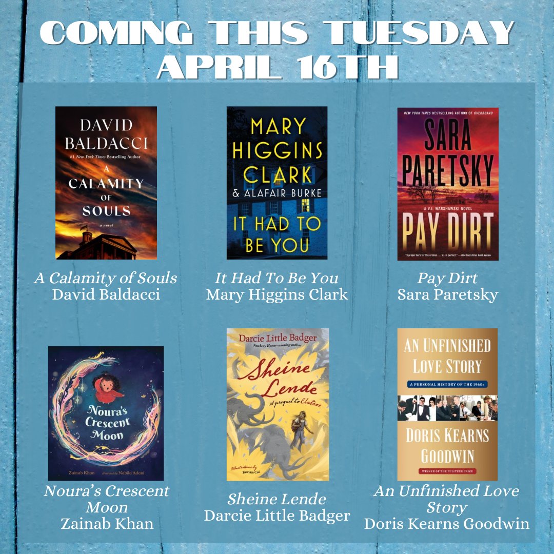 Happy New Book Tuesday! Today's new releases include books by David Baldacci, Mary Higgins Clark, and Darcie Little Badger! #CMCL #librarylove #NewBookTuesday