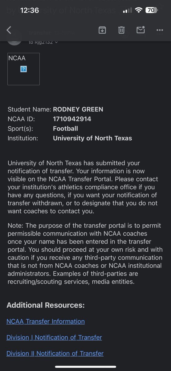rjgreen3_'s tweet photo. Grateful for the opportunity to play this season at North Texas! Excited to announce my decision to enter the transfer portal as a grad student with two years of eligibility remaining. Ready for the next chapter! https://t.co/Wt8S6z9gt5
