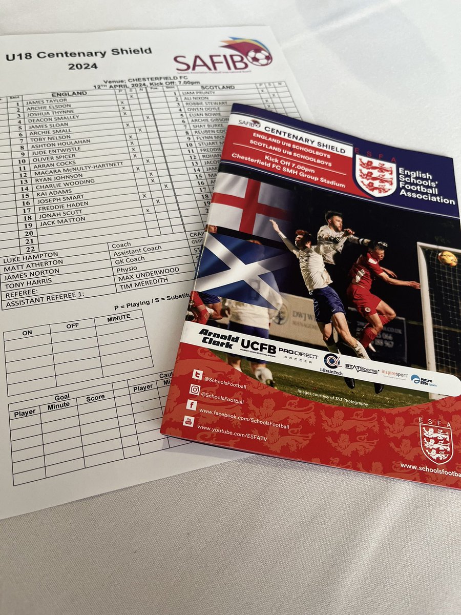 BucksSchoolsFA's tweet image. All the very best to Ollie Spicer and England U18 Schoolboys who take on Scotland here at the SMH Group Stadium, home of @ChesterfieldFC, this evening! 🏴󠁧󠁢󠁥󠁮󠁧󠁿 ⚽️