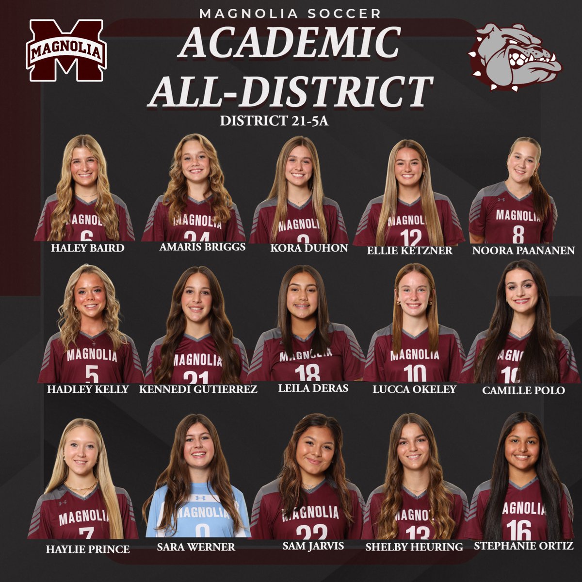 ⚽️Congratulations to our 15 players who earned Academic All-District! We are proud of all your hard work!