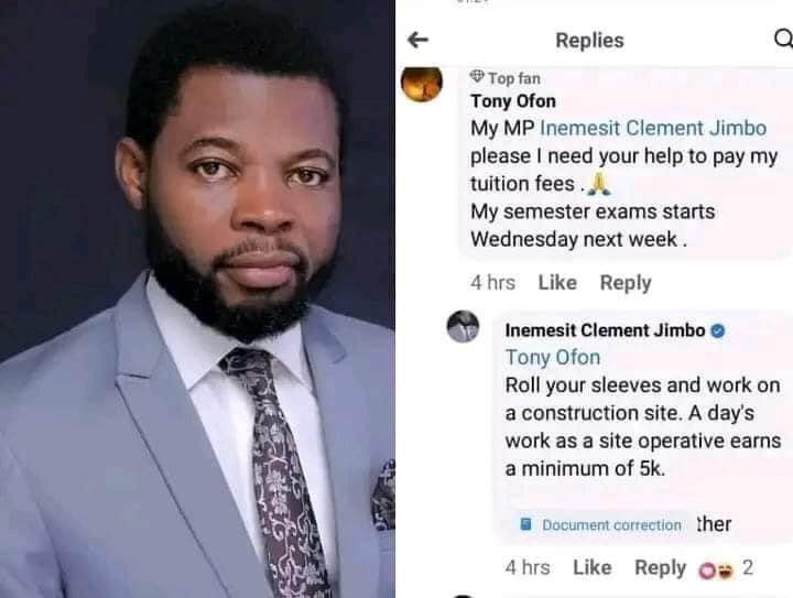 If this guy is my rep, I will vote for him always. You don't ask him the bills he sponsored. It's always about financial support and they are supposed to earn regular salaries. How will they become philanthropist if they earn just salaries?