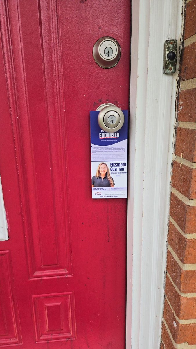 Virginia, are you ready? CASA in Action's canvassing team is hitting the doors hard this week, for Elizabeth Guzman! @guzman4virginia-- a full time working mom, fighting for ALL working class families, securing a more equitable community for our future! 🗳️☑️🙌