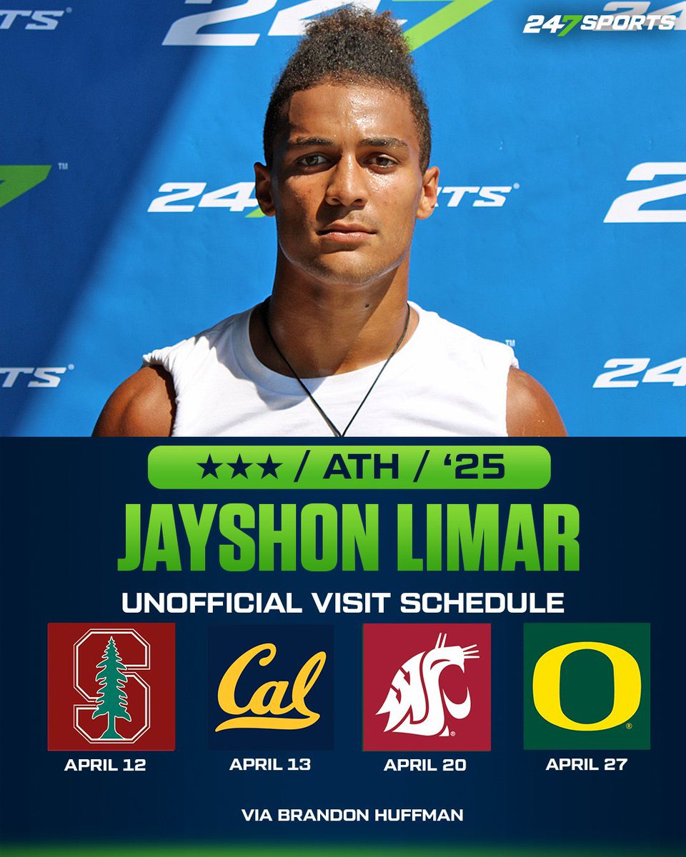 Lake Stevens (Wash.) athlete Jayshon Limar has four unofficial visits locked in, with two to the Bay Area this weekend and two more Northwest visits on tap 247sports.com/player/jayshon…