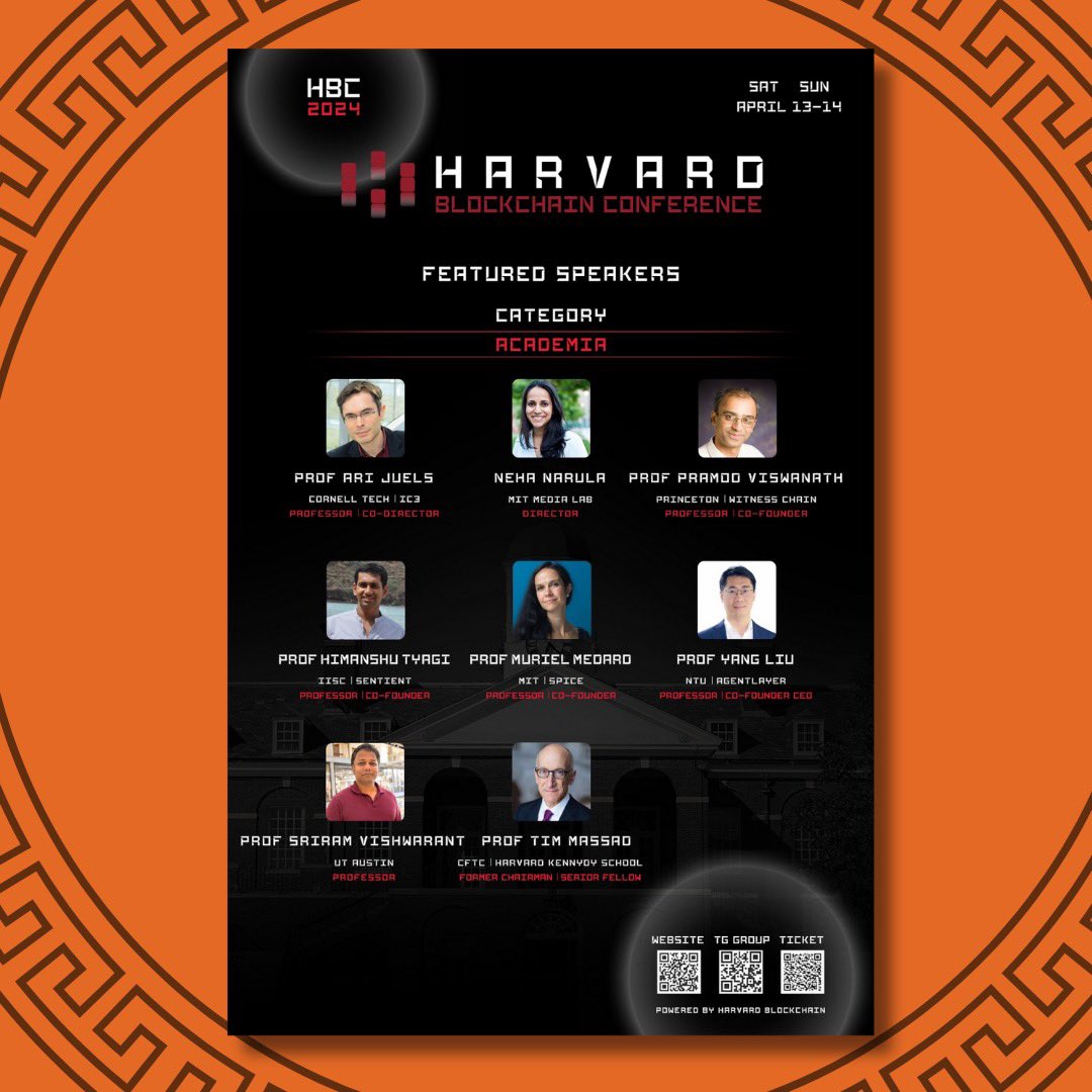 Join us this weekend at The Harvard Blockchain Conference. (@HBSCryptoClub) 'Bridging Blockchain, Ideas to Impact, Innovators Unite' Ari will be talking #OracleNovel - April 13th - 14th #Blockchain #Web3 #HBC2024