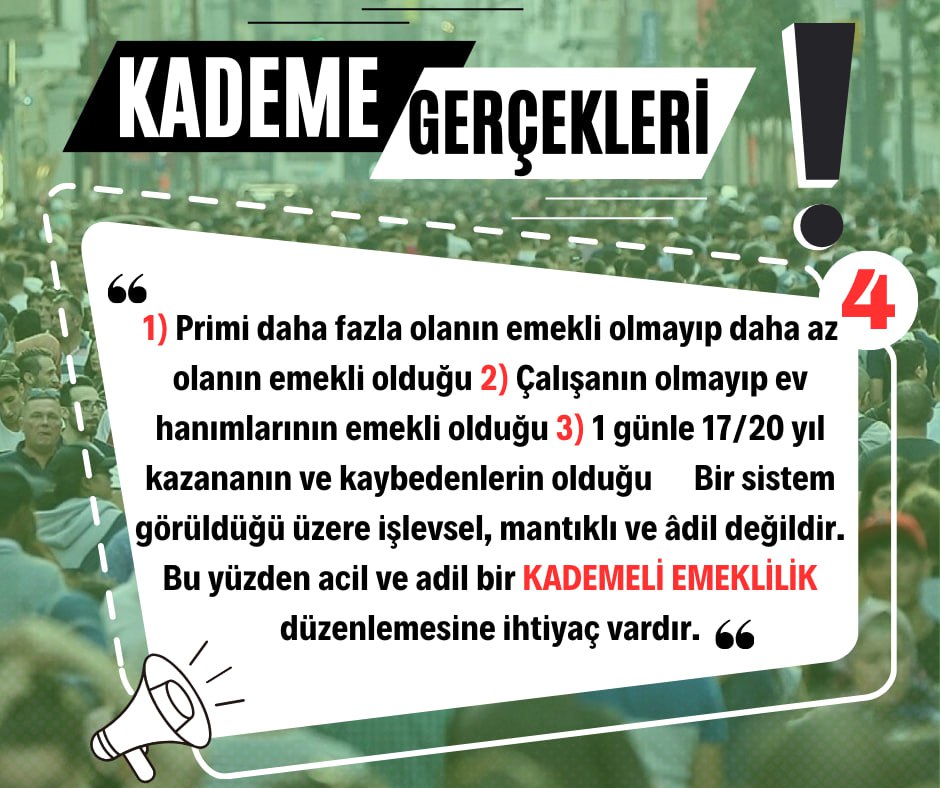 Bizler bu ulkeye yalnizca hizmet ettik. 2000lere 17 yil fazla calismak eyt yasasi ile belli oldugu gun sorgulmaya basladik. Hizmet etmekle kotumu ettik diye. Simdi diuoruz ki 2000LereKademe   #KademeyeBaharGelsin