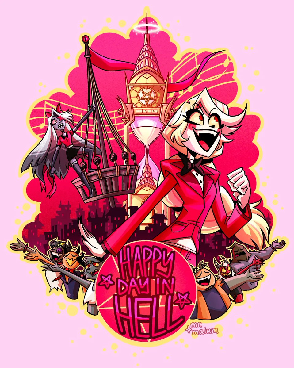 I've been doing this series of drawings about the hazbin songs over on ig and i havent posted them here yet omfg! Heres Happy Day in Hell!!! 🥰🥰 #HazbinHotel #HazbinHotelFanart #HazbinHotelCharlie