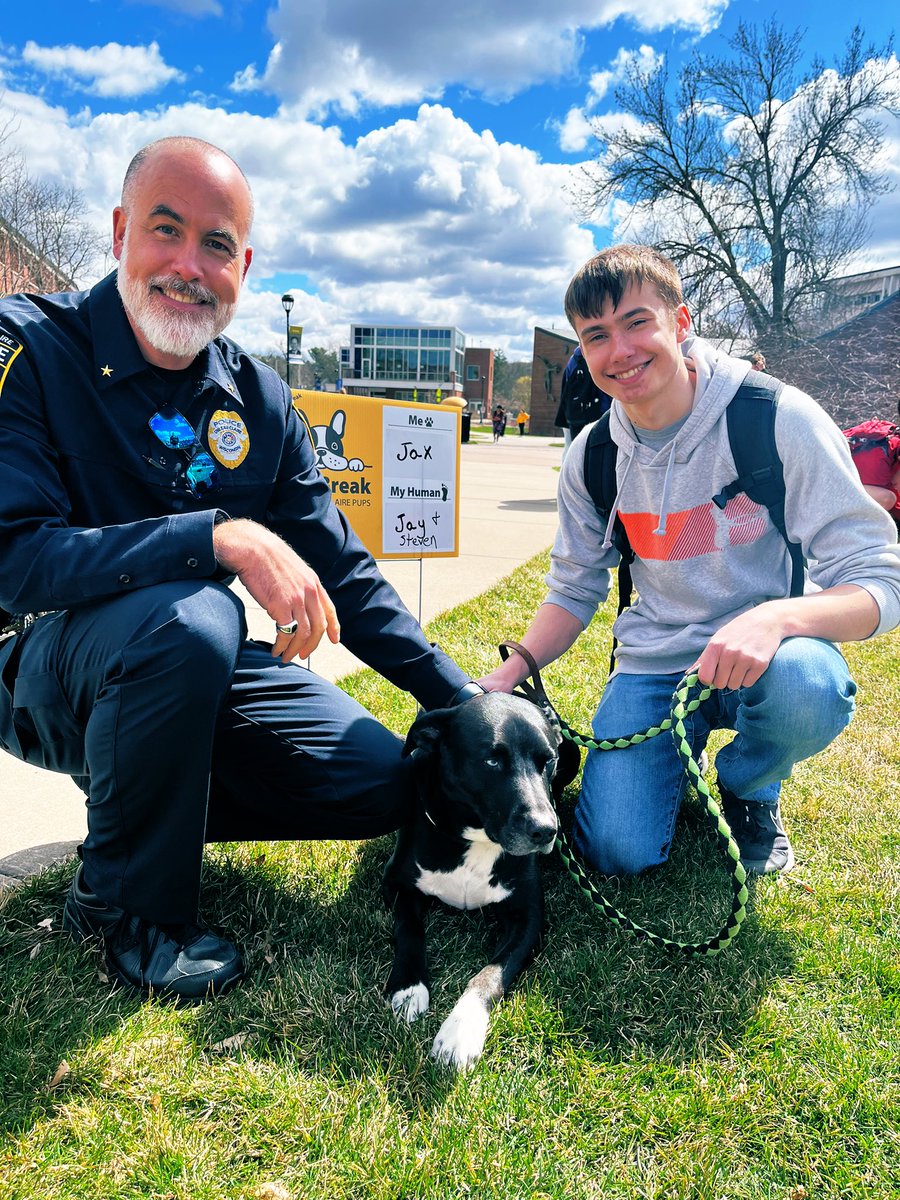 UW-Eau Claire Police (@uwec_police) on Twitter photo Chief Dobson spent some time this afternoon at <a href="/UWEauClaire/">UW-Eau Claire</a>โs Bark Break with his pup, Jax. ๐ Chief Dobson spent some time this afternoon at <a href="/UWEauClaire/">UW-Eau Claire</a>โs Bark Break with his pup, Jax. ๐