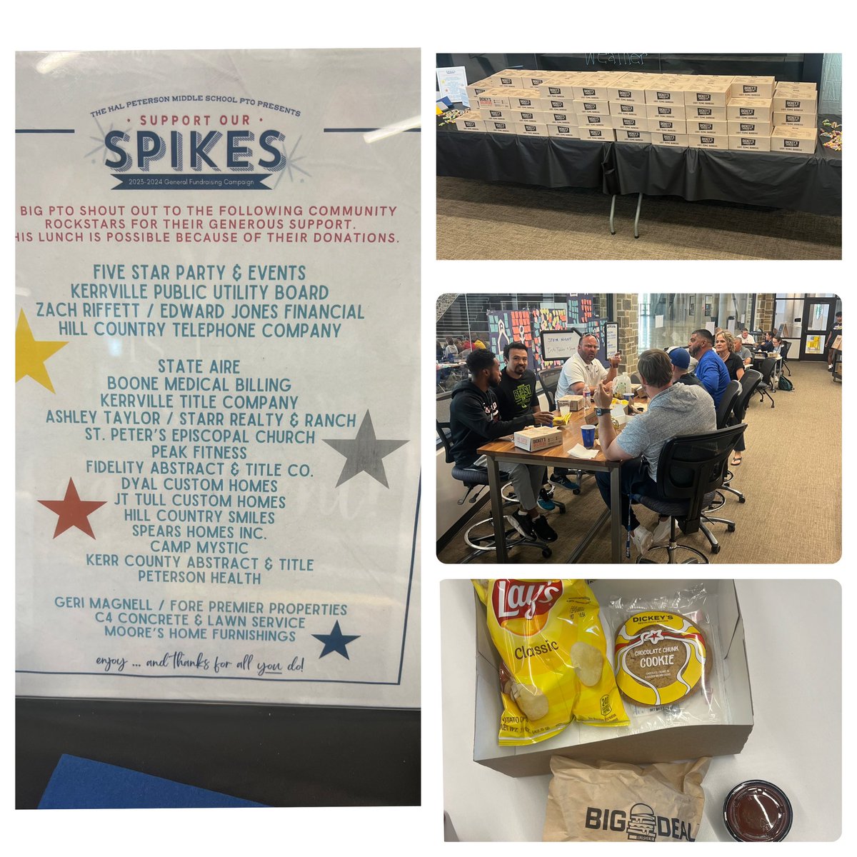 Our staff @HPetersonMS are thankful for our PTO and our rockstar community support ❤️ #TogetherWeCan #KISDinspires @Dickeys