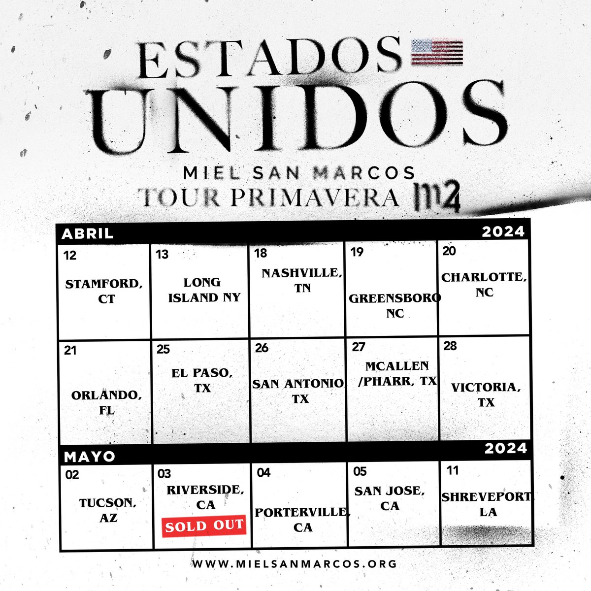 Hoy 12 de Abril estamos iniciando el Tour de primavera por Estados Unidos, serán 15 ciudades donde exaltaremos en unidad a Jesús y veremos Su mano obrar en cada corazón . mielsanmarcos.org/eventos