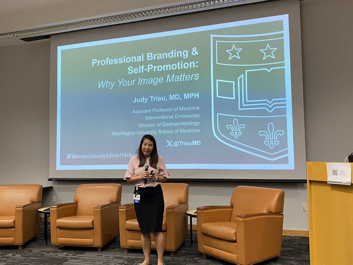 Understanding importance of professional branding w/ @TrieuMD at @WUDeptMedicine #WomeninMedicine&Science seminar 

➡️find your why
➡️identify priorities 
➡️share accomplishments 
➡️be authentic 

#MedTwitter #washu