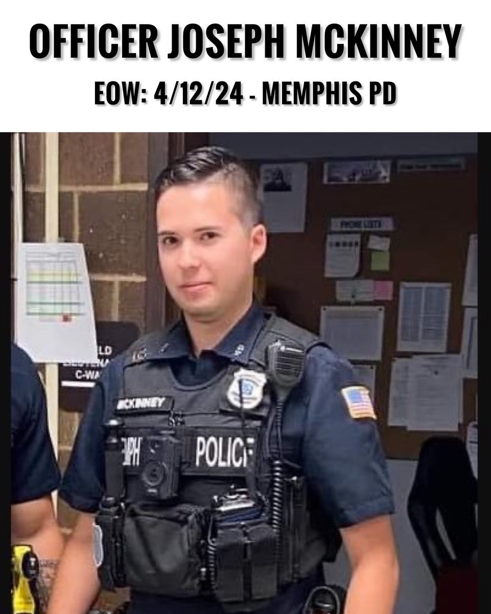 Meet officer Jospeh McKinney of the Memphis PD. He lost his life today after a thug, who was arrested a month prior for illegal firearms, shot and killed him… wounding 2 other officers. The thug in question was released without a bond on the prior arrest. THIS MUST END.