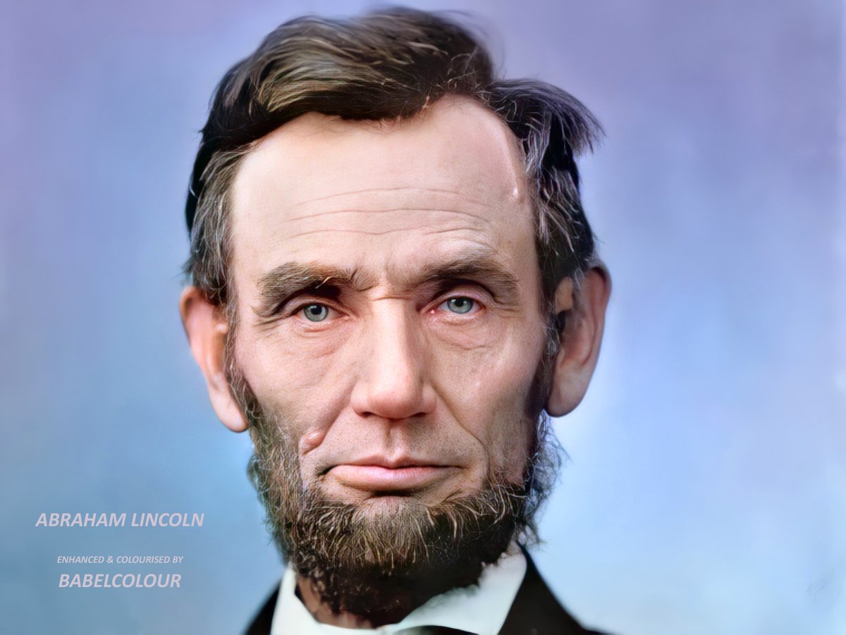 It's rare for me to colourise images, but a decade back I did do a small number for Twitter. I found this enhancement on my harddrive - a portrait of Abraham Lincoln which I coloured back in 2011. I thought it quite striking, so I'm re-sharing it with you.