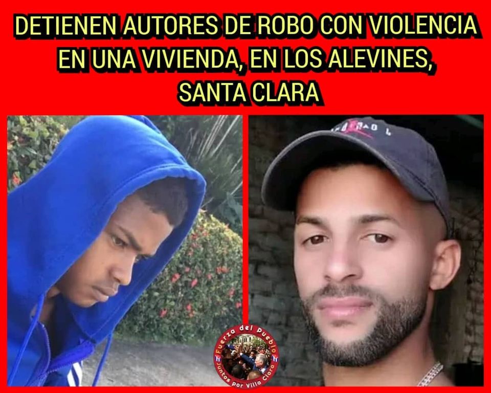 💥Detienen autores de Robo con Violencia en una vivienda, en Los Alevines, en #SantaClara 💥
🇨🇺#VillaClara 🇨🇺
‼️‼️Tolerancia 0 al delito, las ilegalidades e indisciplinas sociales‼️
💪Somos la #FuerzaDelPueblo 🇨🇺