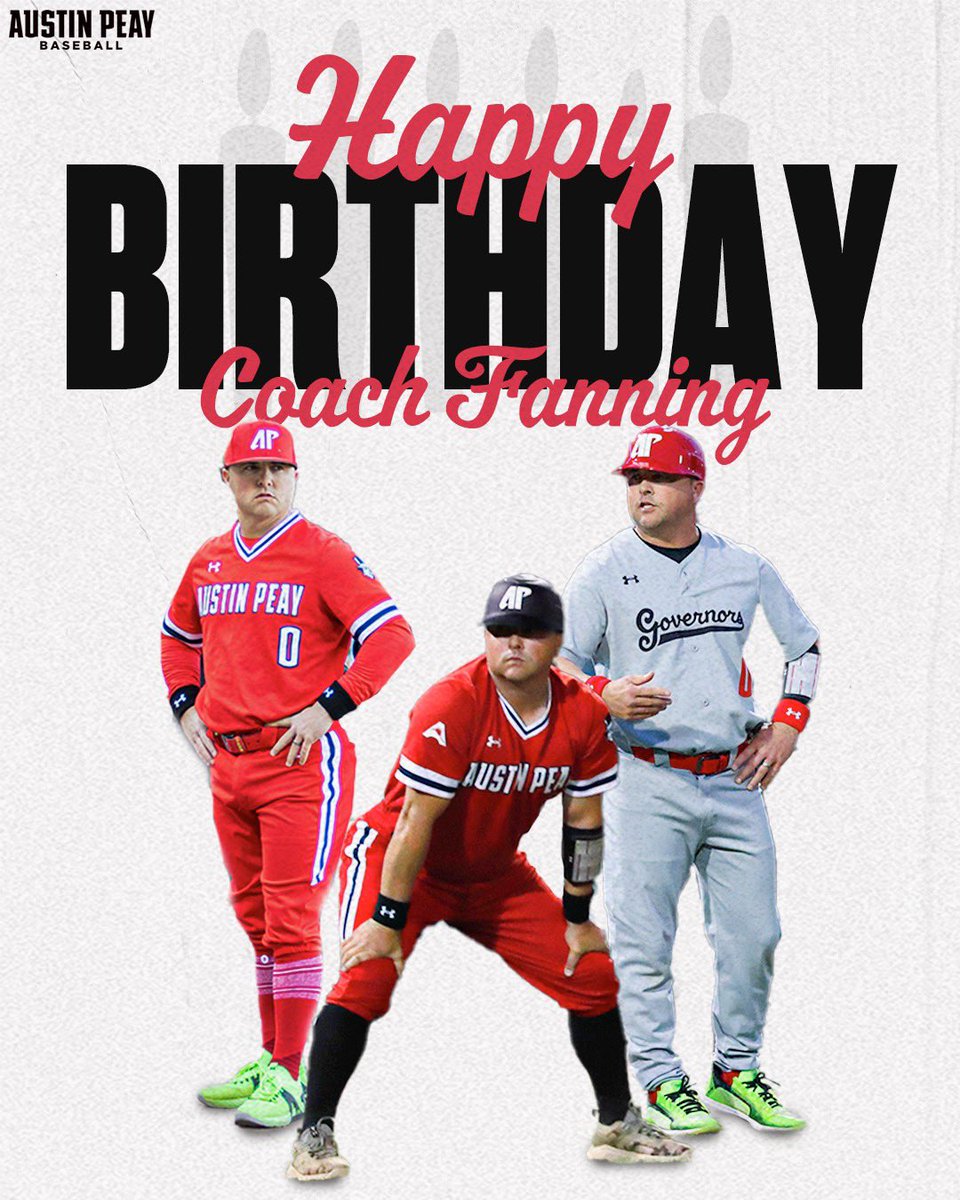 GovsBSB's tweet photo. A very special guy’s birthday today‼️ Happy Birthday to our head coach, Roland Fanning‼️🎂

#LetsGoPeay | #🅱️🅰️🆖❗️ https://t.co/kz7jbdExui