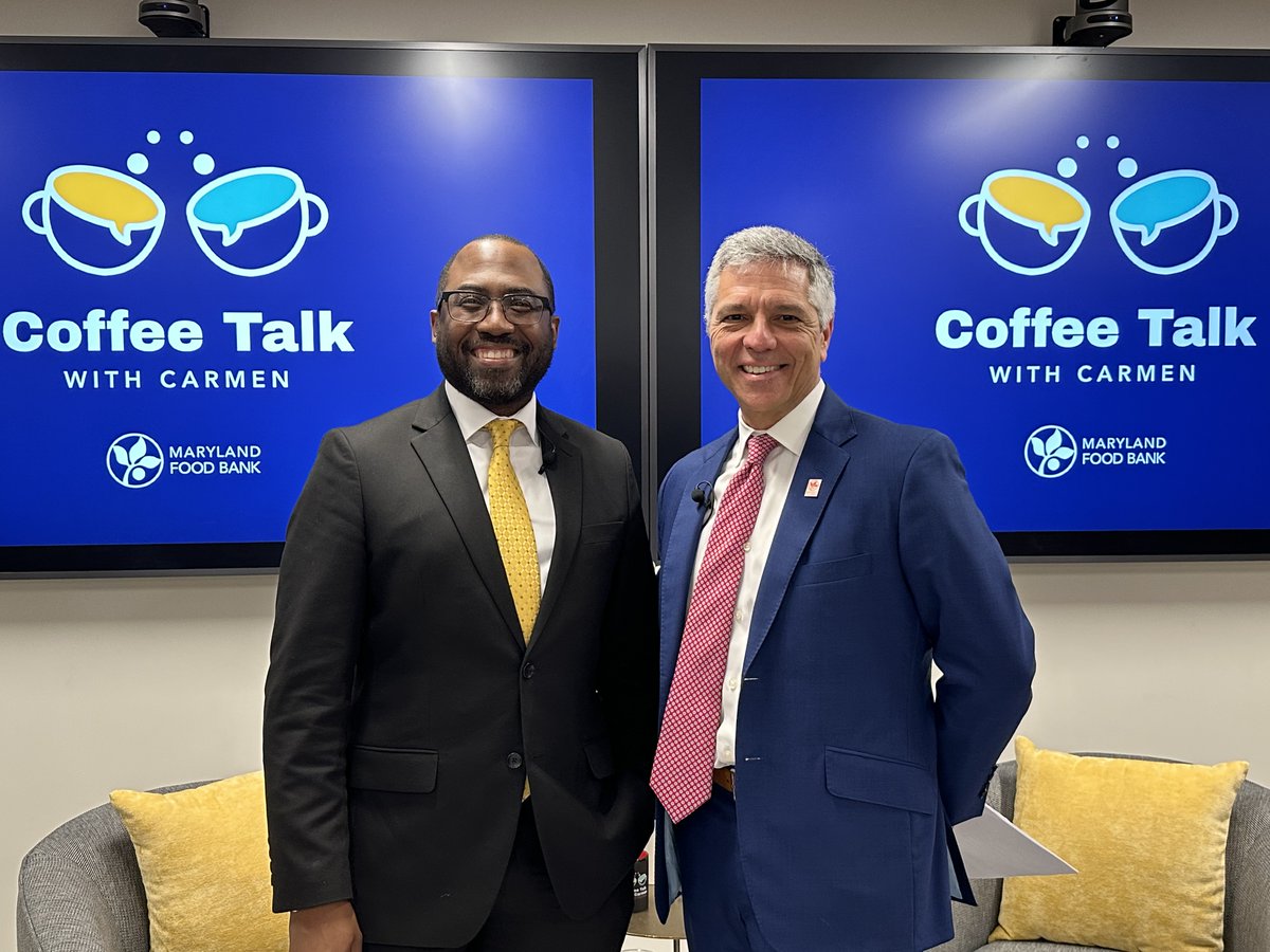 Thank you to Rev. Dr. Heber Brown, III, Executive Director of @BlackChurchFSN, for joining MFB President & CEO Carmen Del Guercio yesterday morning for the latest edition of Coffee Talk with Carmen.☕ Stay tuned for more from their insightful conversation! #MarylandFoodBank