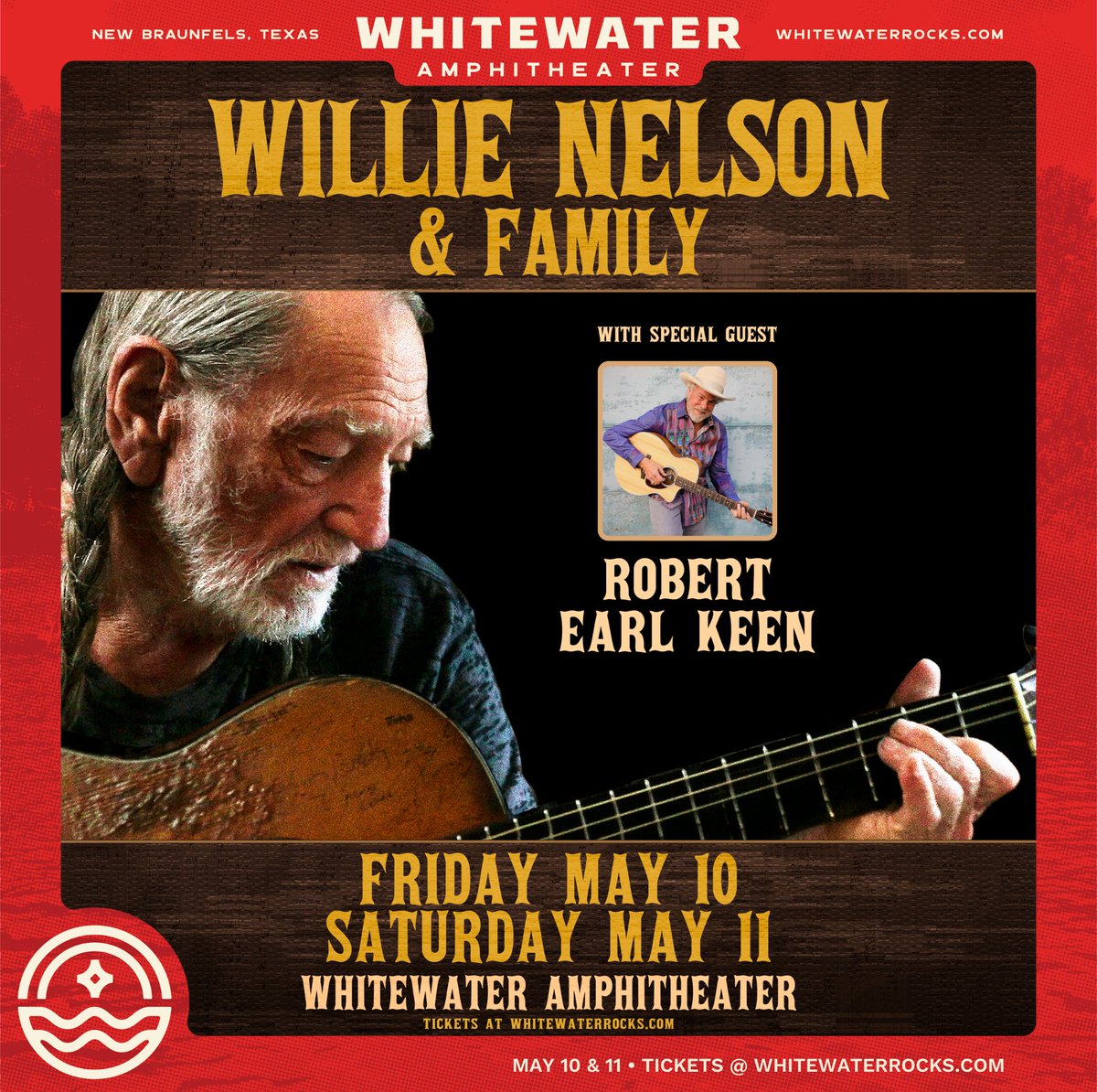 Willie Weekend is almost here 🙌 Get your tix for @willienelson and @robertearlkeen - Fri - bit.ly/willie510 Sat - bit.ly/willie511 #willienelson #robertearlkeen