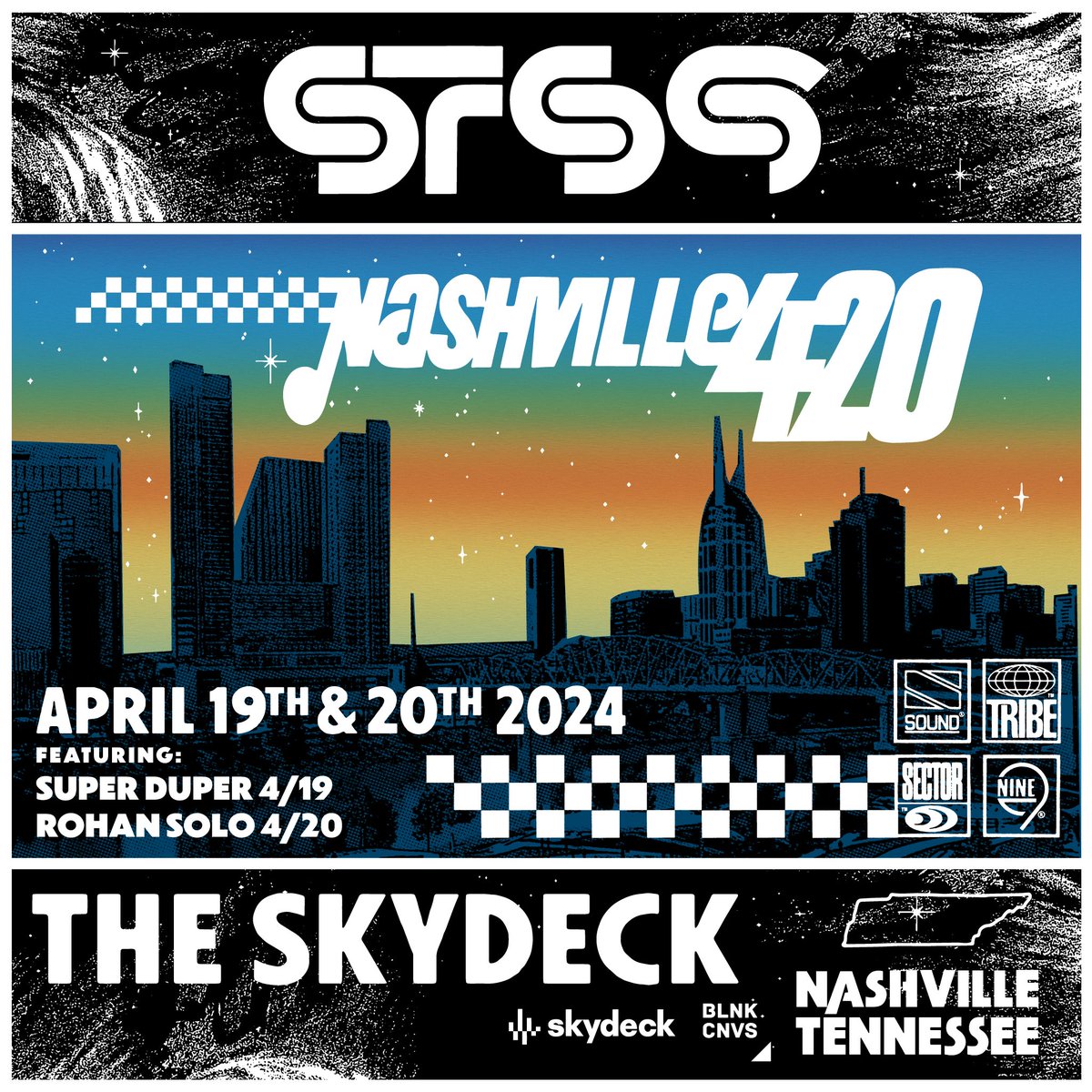 PRESENTING: The artists joining us next weekend in Tennessee for The Nashville 420 🔥🔥 #LFG First we have @SuperDuper808 on Friday 4/19, and then @rohansolomusic on Saturday 4/20!! All gas no brakes 🏁🏁 tickets at sts9.com