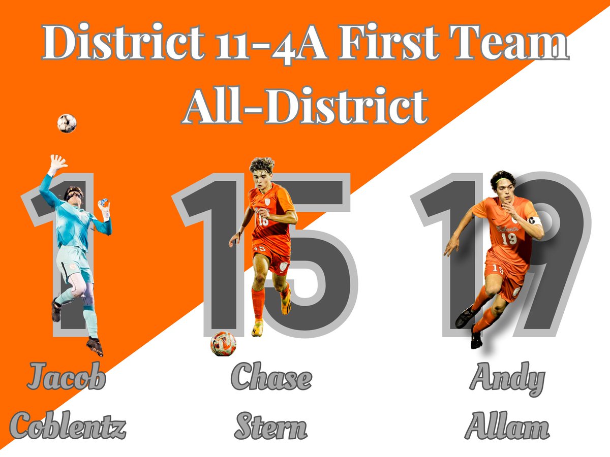 Congratulations Jacob Coblentz, Chase Stern, and Andy Allam on receiving District 11-4A First Team All-District!