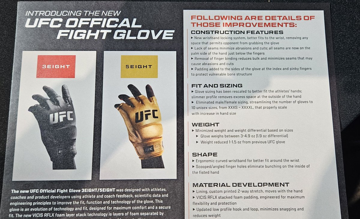 UFC just handed this out too. Zoom in for the fine print