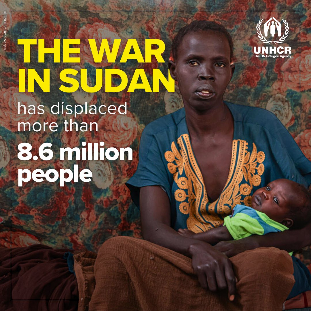 Since conflict broke out in Sudan a year ago, 8.6 million people have been displaced amid attacks on civilians, soaring hunger, sexual violence & other hardships. Despite the magnitude of the crisis, @Refugees warns of critically low life-saving funds. dataviz.unhcr.org/products/gotm/…