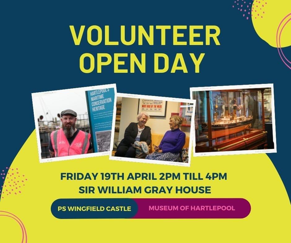 Looking for volunteering opportunities in Hartlepool or Tees Valley? Keen to develop skills, make friends and get hands on? Come to Sir William Gay House next Friday and tell us what you’d like to see from a volunteer programme #heritage #hartlepool #maritime #museum #volunteer