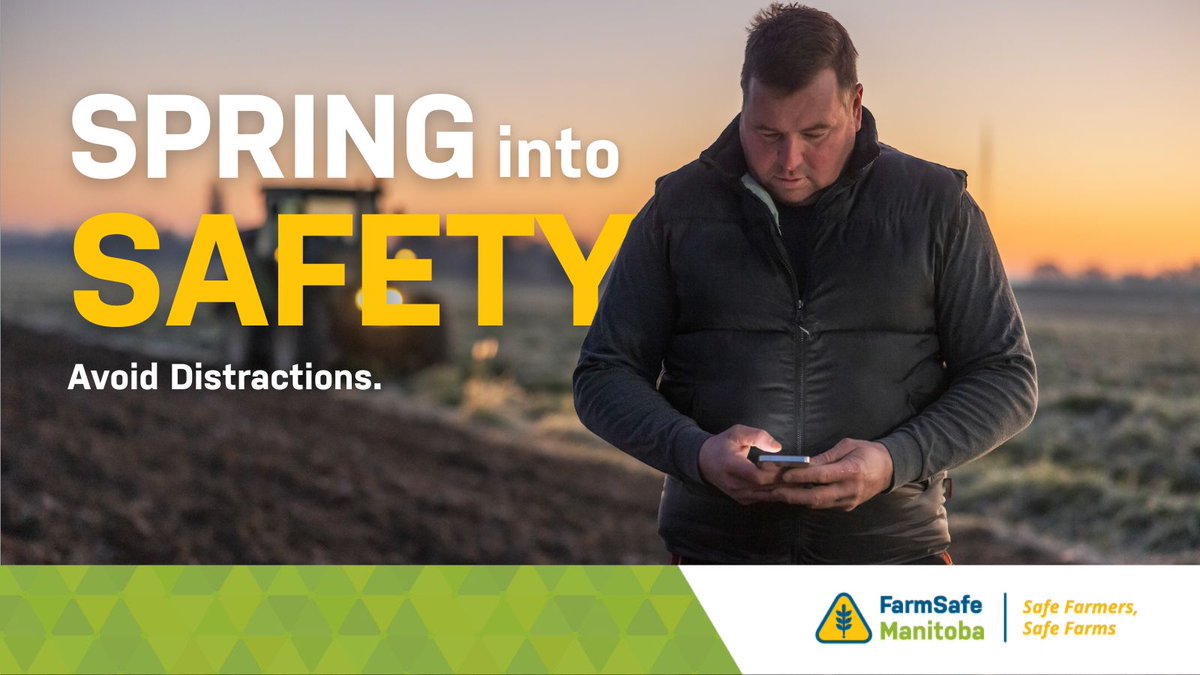 This season, spring into safety on your farm. Avoid watching videos or participating in virtual meetings on cell phones when operating machinery.   #HereAllYear #ThinkSafety #SpringIntoSafety #FarmSafetyFriday