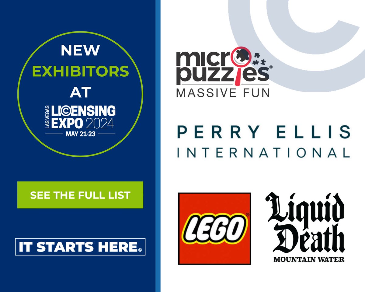 ✨ New exhibitor alert! ✨ Get ready to be dazzled by @liquiddeath, @lego_group, @perryellis, and @micropuzzles. Swing by their booths at Licensing Expo and unlock a world of creativity! #licensingexpo #consumertrends