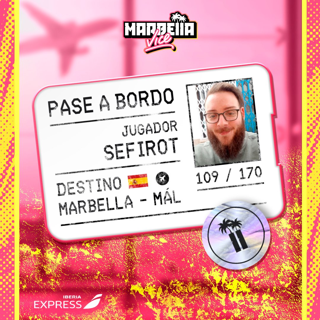 Uno de los grandes del ROL, orgullosos de que esté por aquí de nuevo, Marbella es tuya! 🌴 Bienvenido, Sefirot 🔝 @SefirotKS (109/170) #MarbellaVice🌴