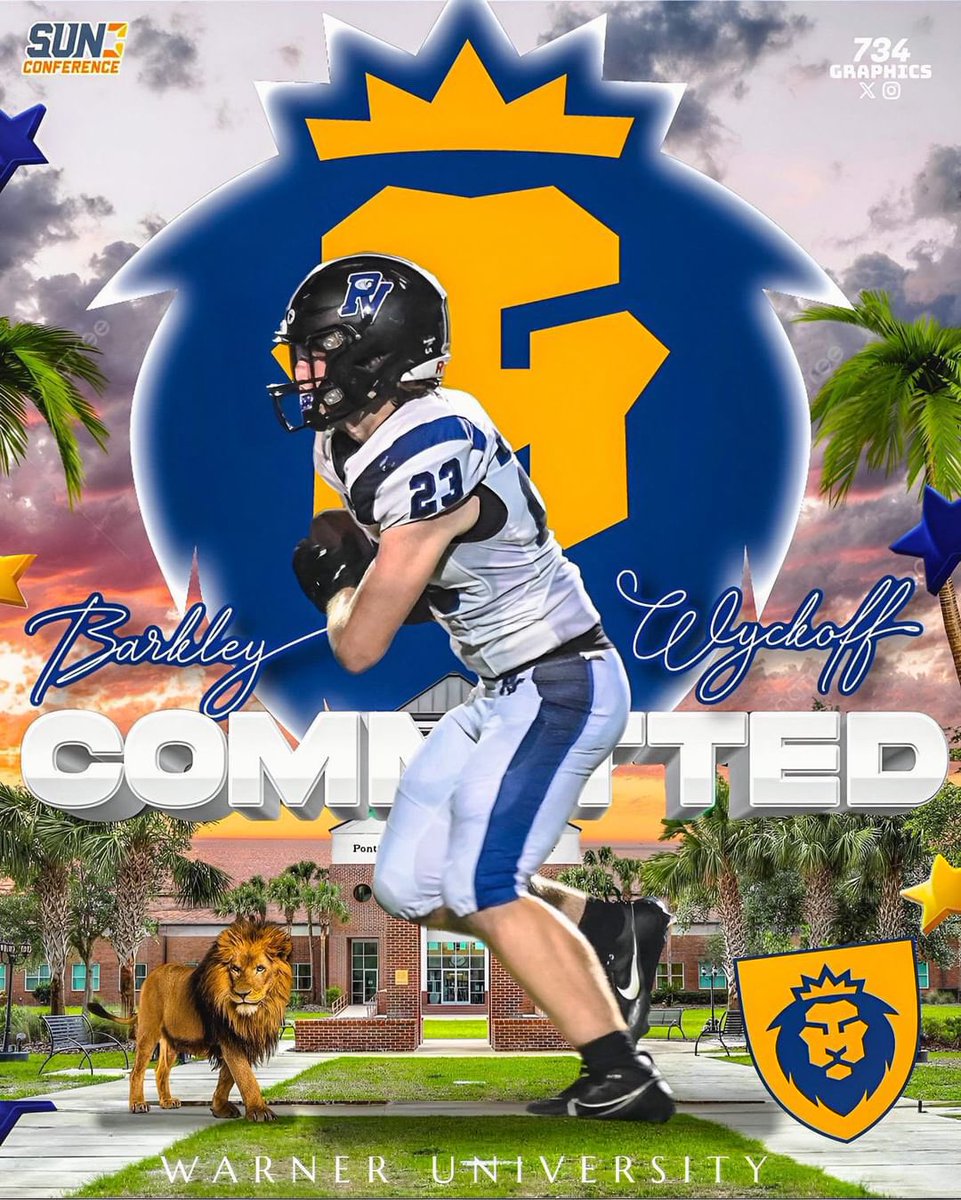 Barkley Wyckoff (@wyckoffbarkley) on Twitter photo I would like to thank all the coaches who were involved in my commitment and gave me a chance to play at their program. With that being said, I would like to announce my commitment to Warner university for football. <a href="/SnapWoodDLegend/">Coach Snap Wood</a> <a href="/donferraro317/">Don Ferraro</a> <a href="/APirch/">Anthony Pirchio</a> <a href="/dhan561/">Coach Donald Hanna</a> <a href="/LBrannon53/">Larry (Lenz) Brannon</a> I would like to thank all the coaches who were involved in my commitment and gave me a chance to play at their program. With that being said, I would like to announce my commitment to Warner university for football. <a href="/SnapWoodDLegend/">Coach Snap Wood</a> <a href="/donferraro317/">Don Ferraro</a> <a href="/APirch/">Anthony Pirchio</a> <a href="/dhan561/">Coach Donald Hanna</a> <a href="/LBrannon53/">Larry (Lenz) Brannon</a>