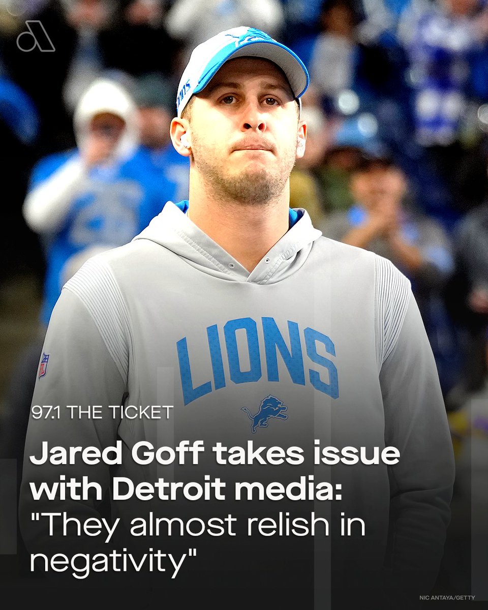 To Jared Goff, the local coverage of the Lions is overly negative, too slanted toward the team they’ve been instead of the team they’re becoming. More: auda.cy/3TYZfs7 via @971theticketxyt